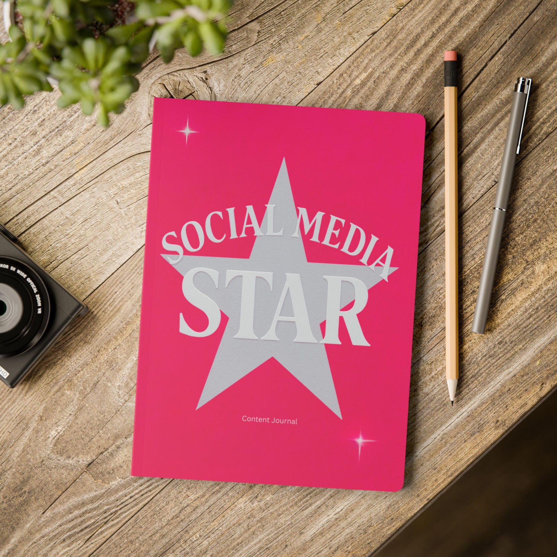Softcover Journal Hot Pink Social Media Star Content Journal