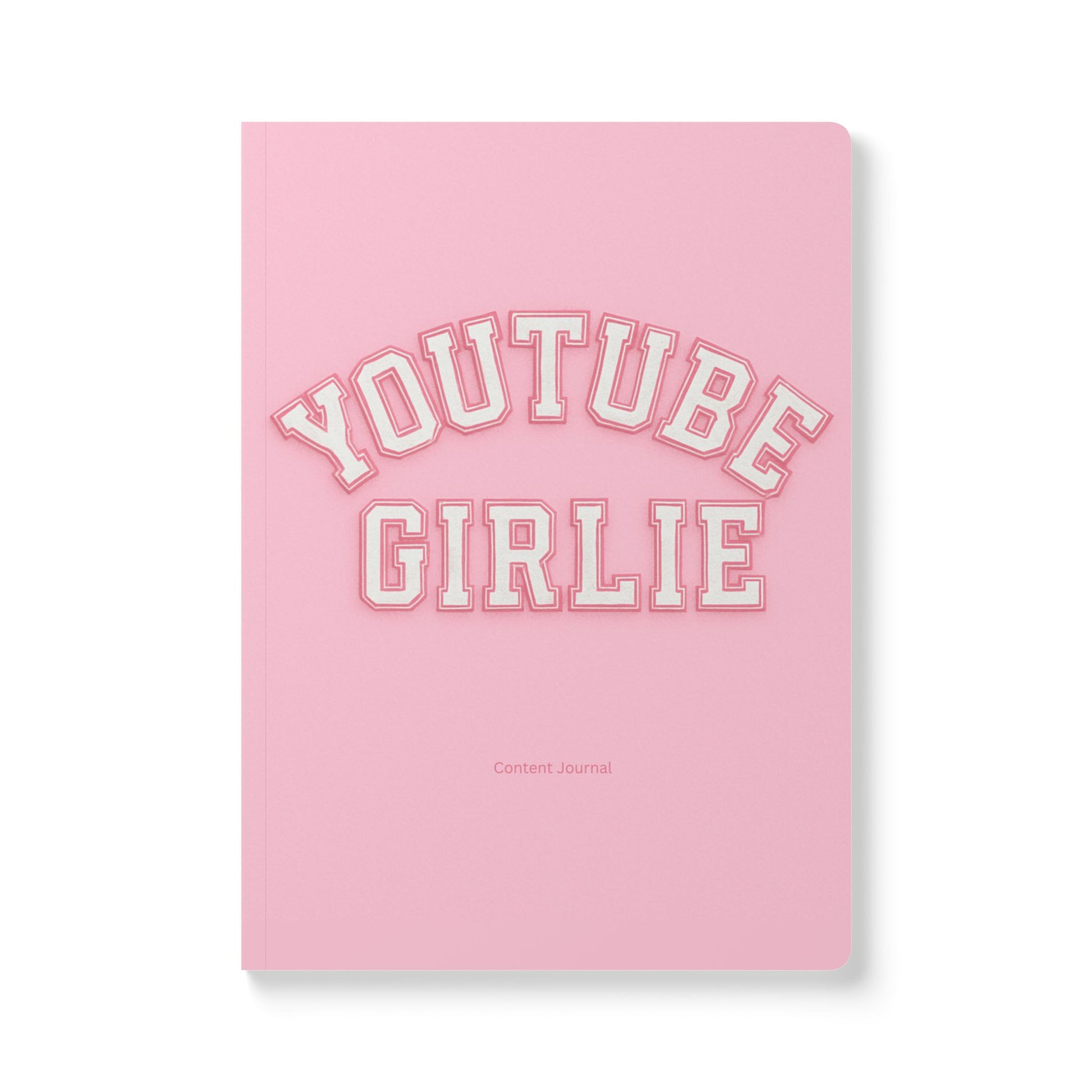 YouTube Girlie Softcover Journal, Cute Pink Notebook, Daily Planner, Gifts for Girls, Aesthetic Writing Journal