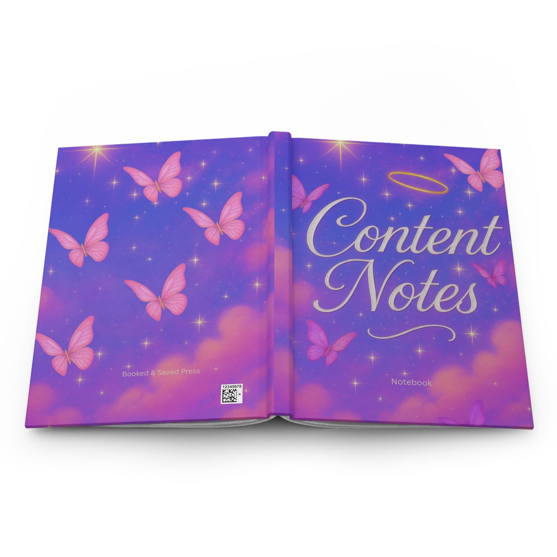 Hardcover Notebook Dark Purple Angel “ Content Notes”