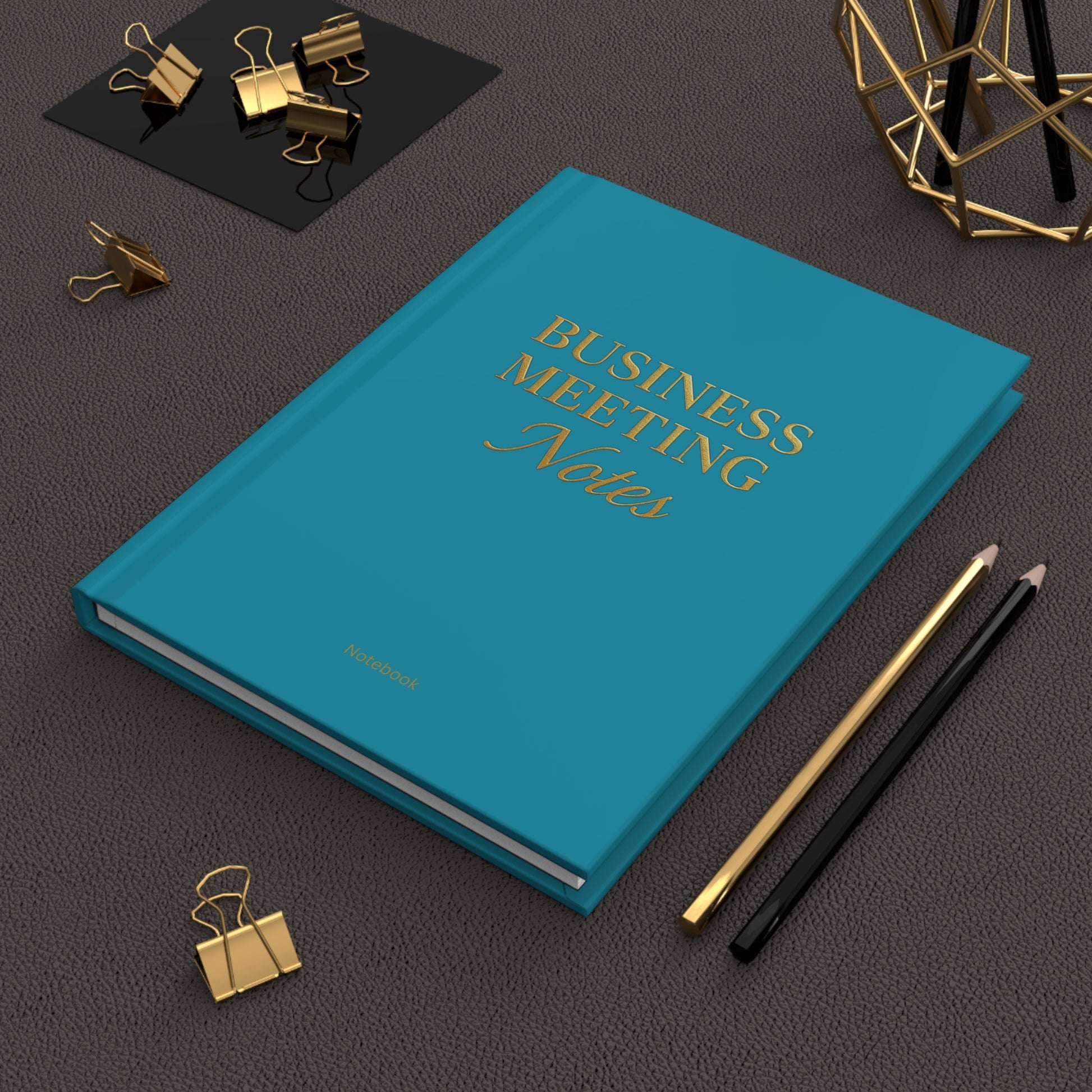 Hardcover Journal Matte Business Meeting Notebook Teal