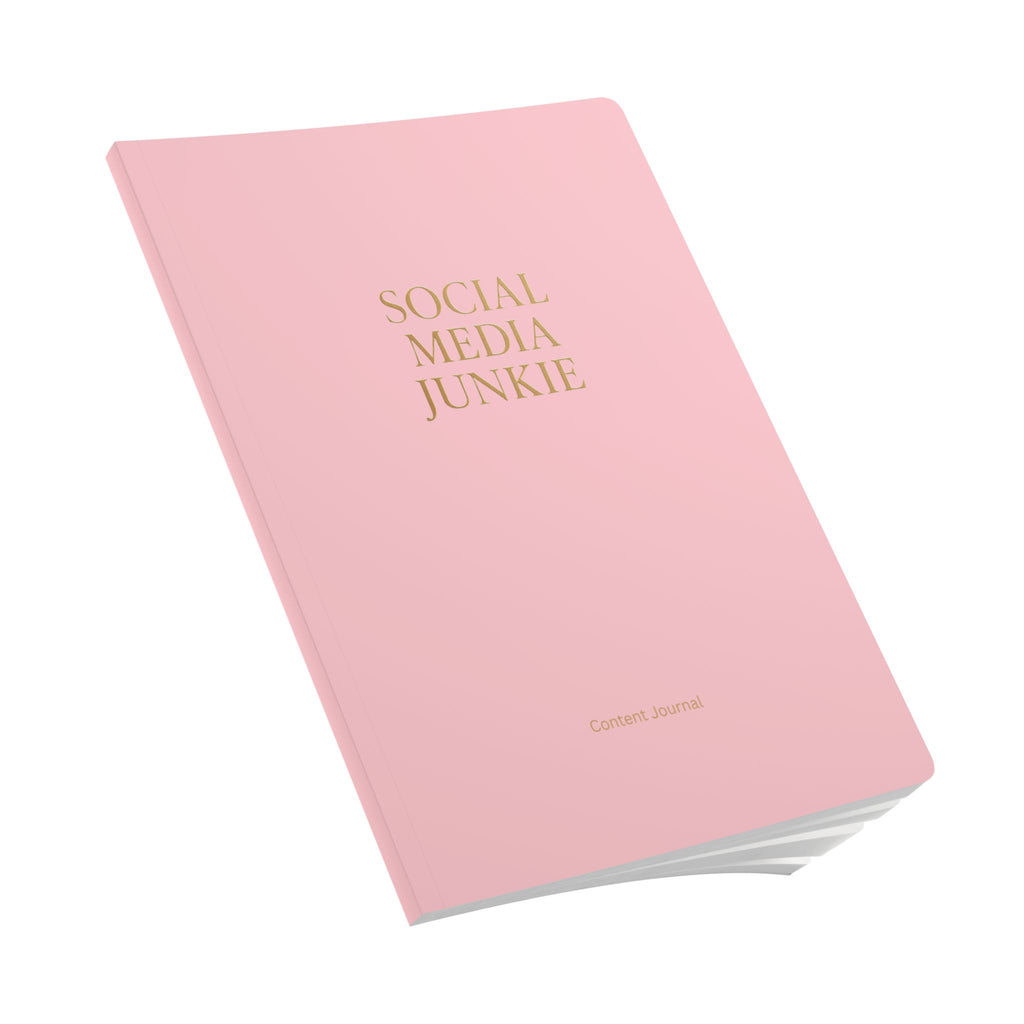 Softcover Journal soft pink “Social Media Junkie” content journal