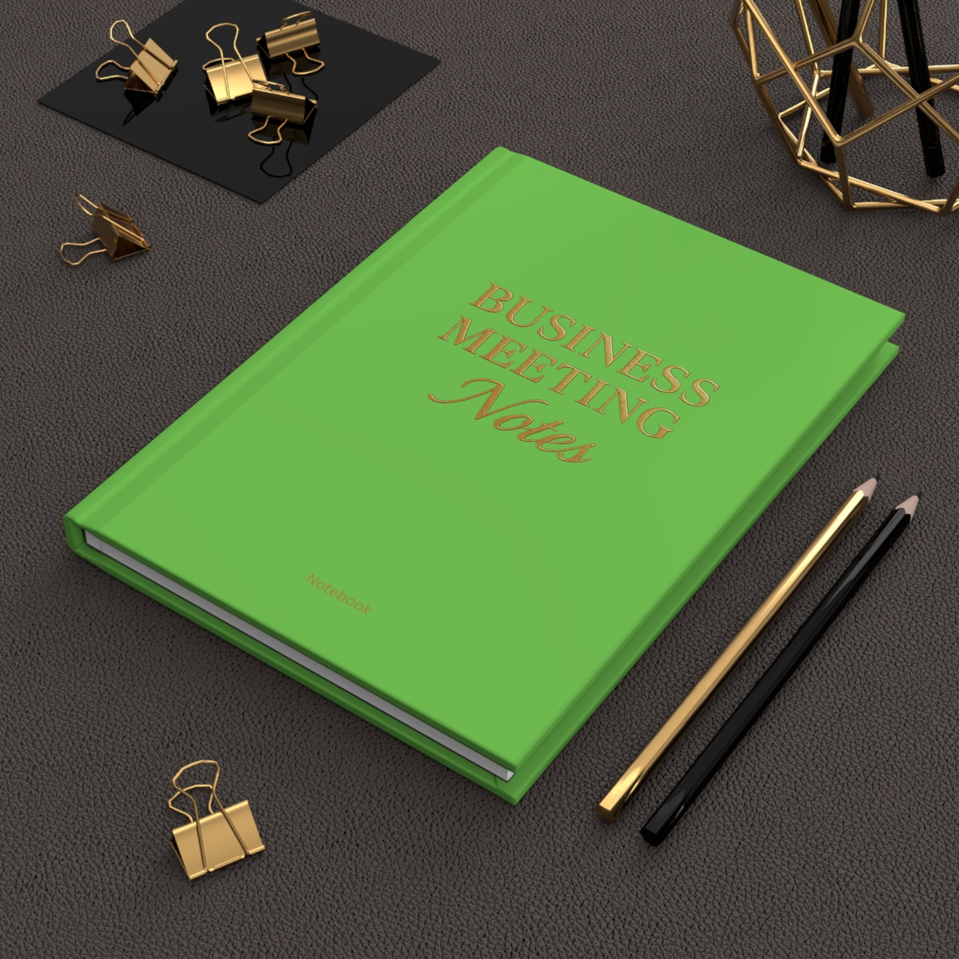 Hardcover Journal Matte Business Meeting Notebook Green