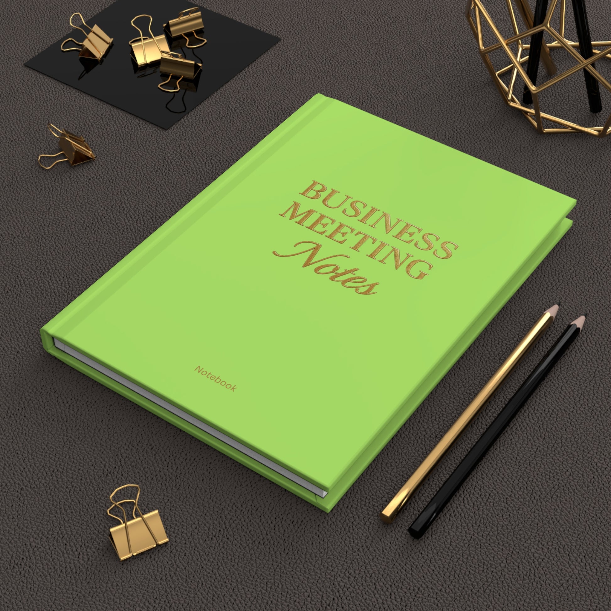 Hardcover Journal Matte Business Meeting Notebook Lime Green