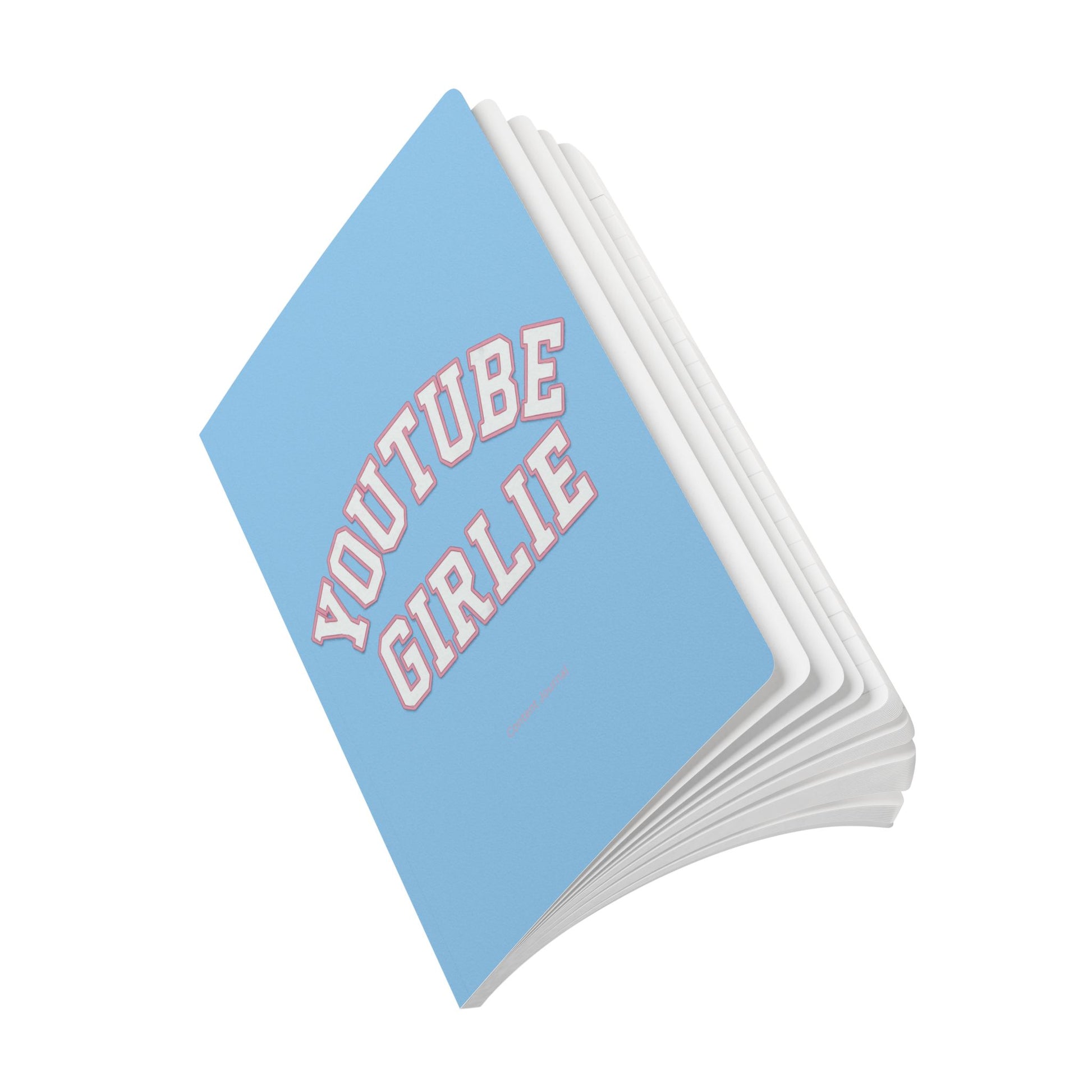 YouTube Girlie Softcover Journal, Personalized Notebook, Cute Journal for Content Creators, Gift for Students, Trendy Stationery