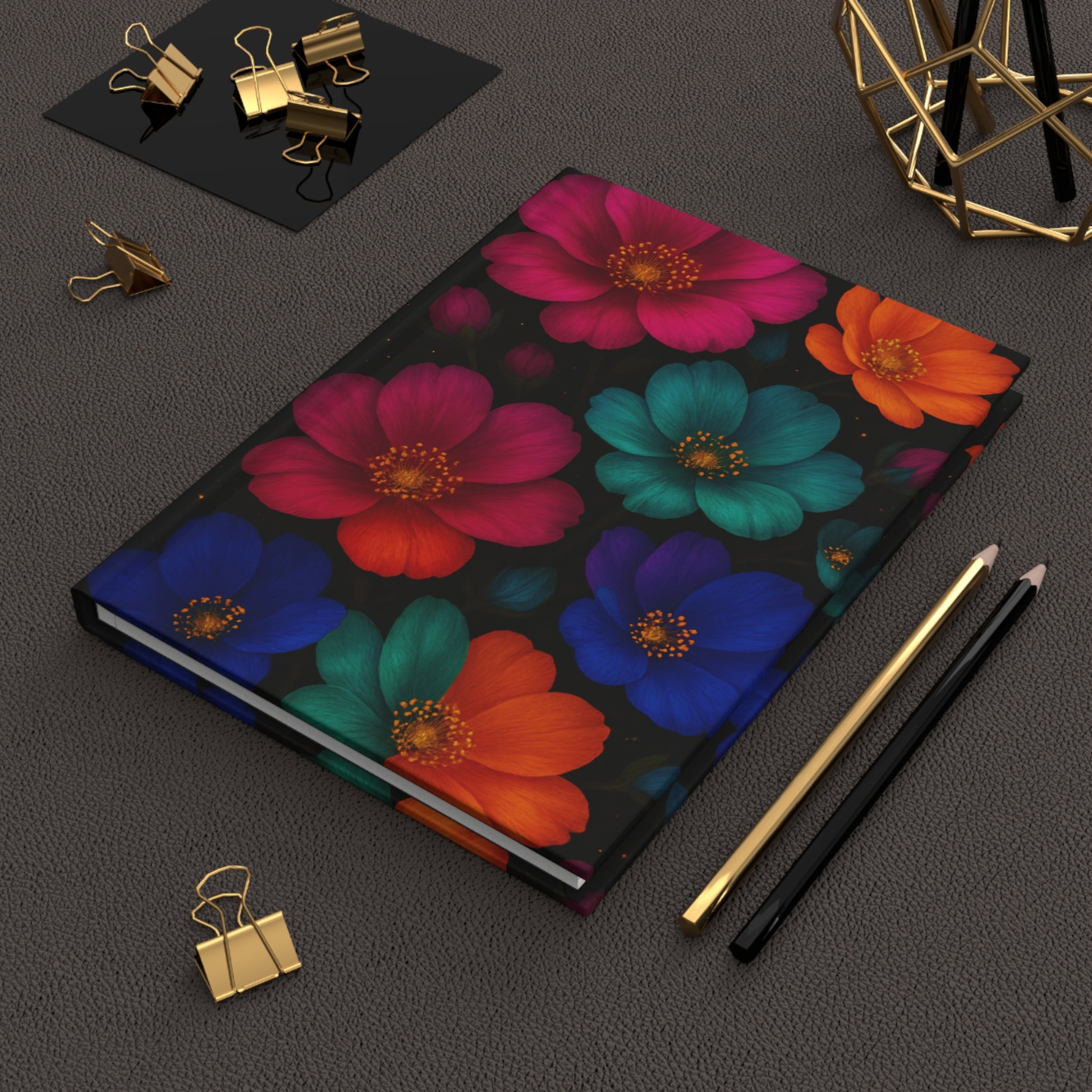 Vibrant Floral Hardcover Journal | Colorful Notebook for Writers, Gift for Students, Daily Planner, Inspiration Journal, Floral Gift