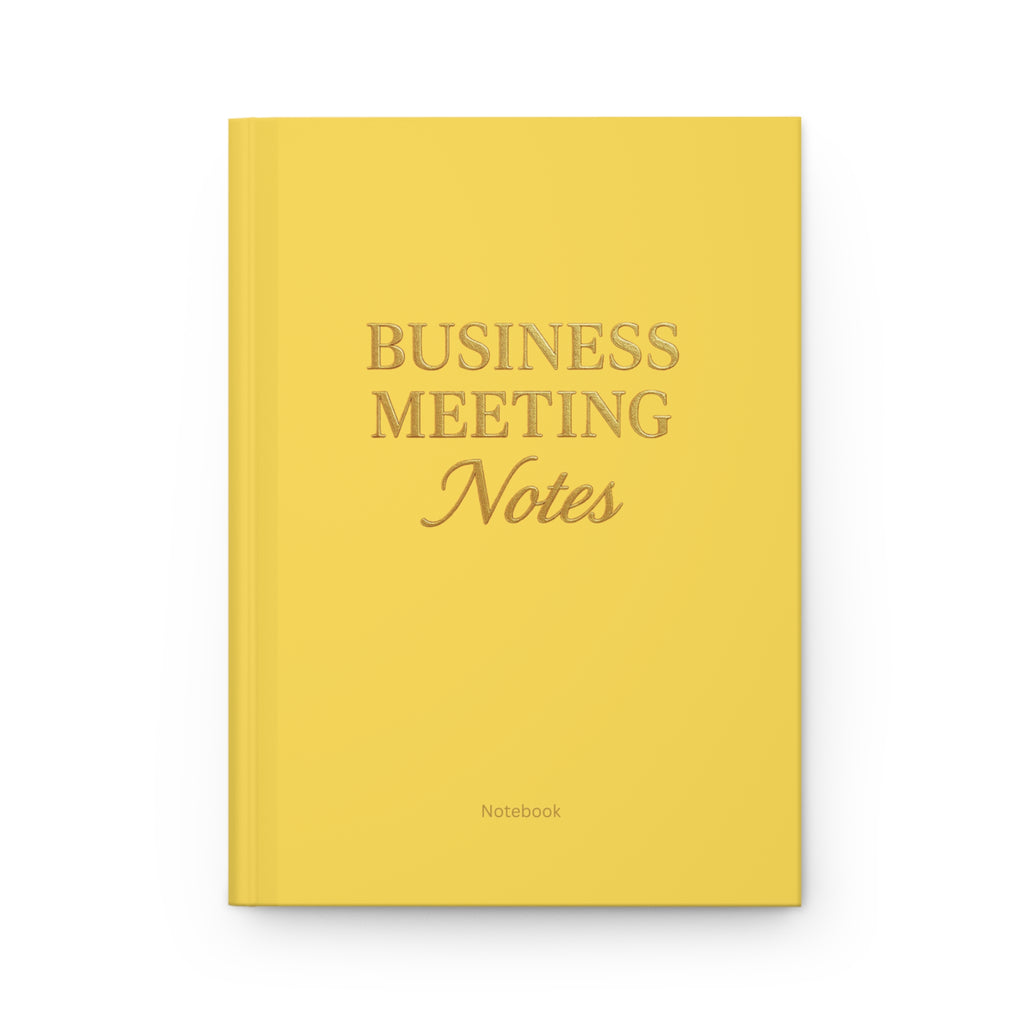 Hardcover Journal Matte Business Meeting Journal Yellow