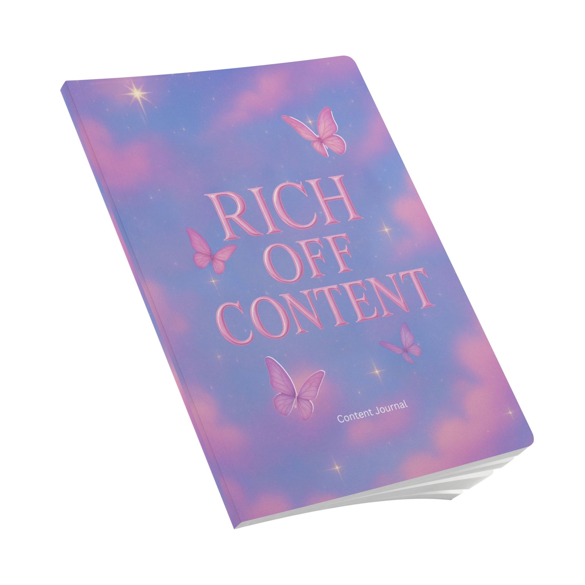 Softcover Journal Pink Clouds “Rich off Content” content journal