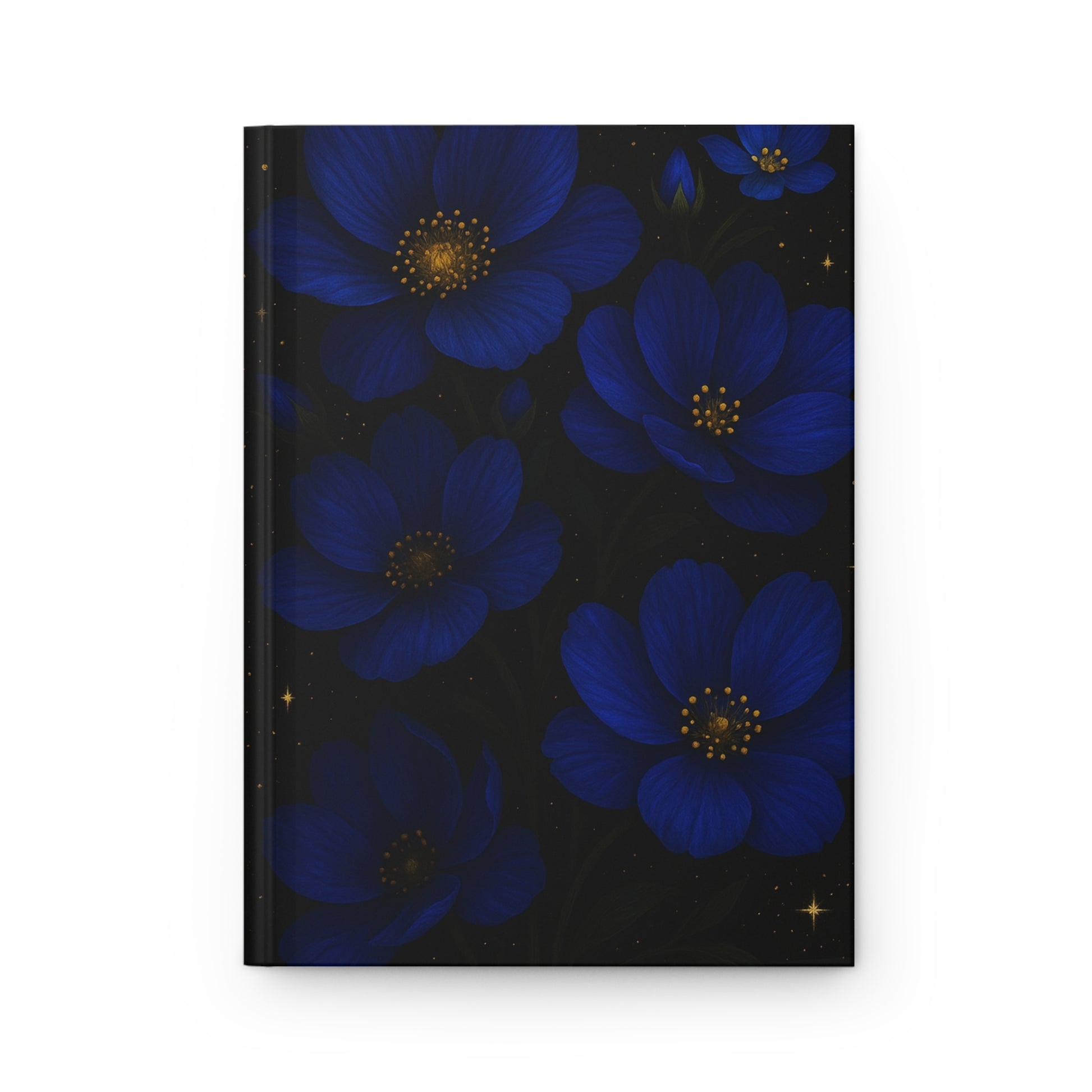 Elegant Blue Floral Hardcover Journal, Refillable Diary, Writing Notebook, Gift for Writers, Dream Journal, Artistic Stationery