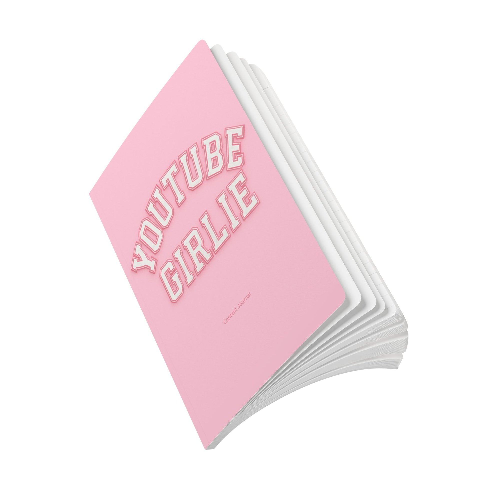 YouTube Girlie Softcover Journal, Cute Pink Notebook, Daily Planner, Gifts for Girls, Aesthetic Writing Journal