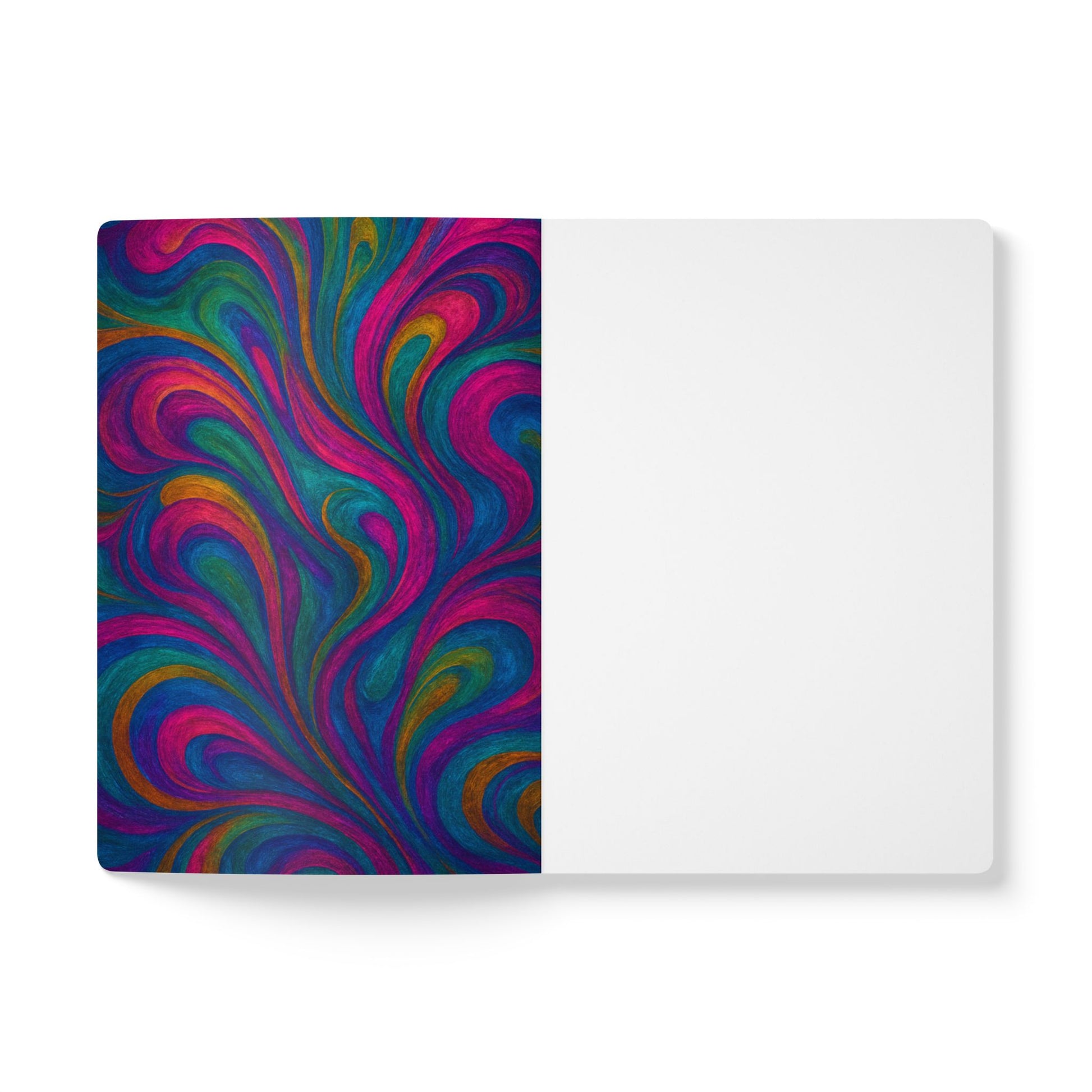 Vibrant Swirl Softcover Journal - Colorful Notebook for Artists, Creative Writing, Gift for Students, Journaling, Home Office Decor