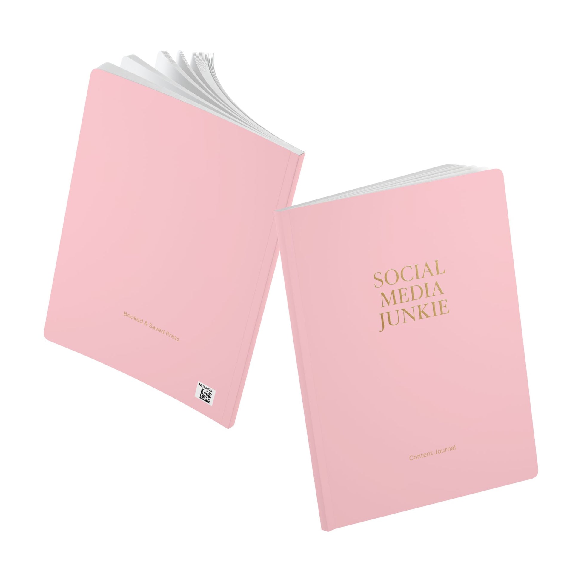 Softcover Journal soft pink “Social Media Junkie” content journal