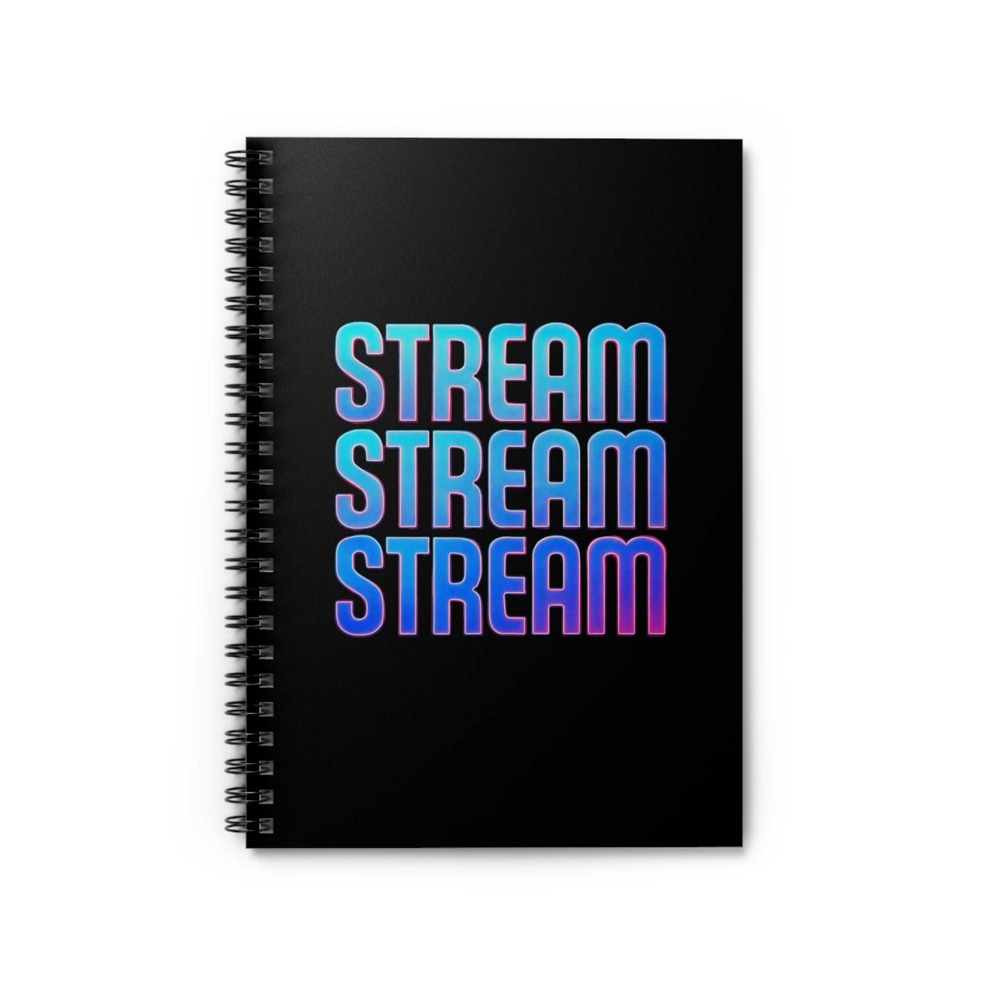 Stylish Spiral Notebook for Streamers, Journal for Ideas, Gift for Creators, Ruled Line Notebook, Unique Stationery, Cool Writing Pad