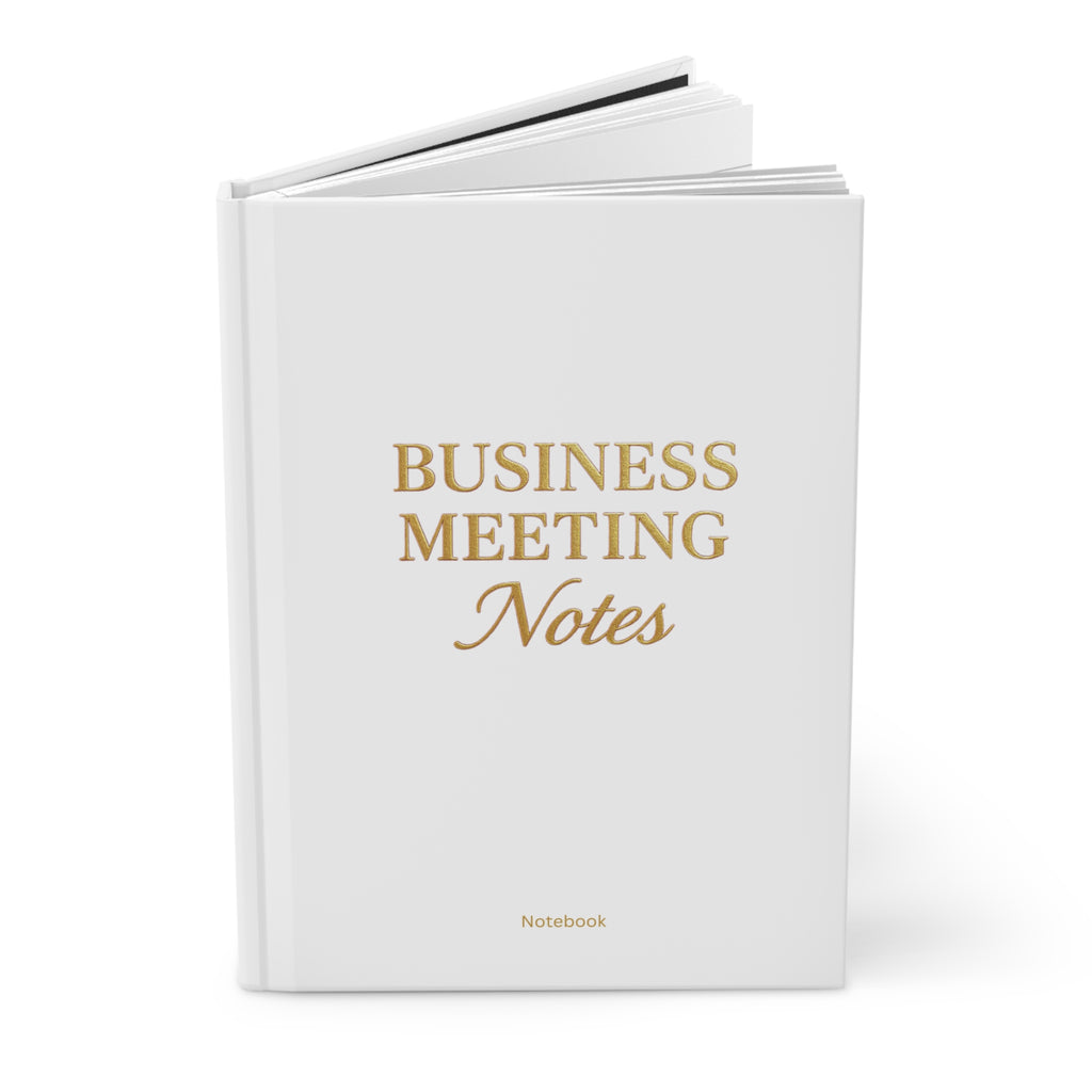 Hardcover Journal Matte Business Meeting Notebook white