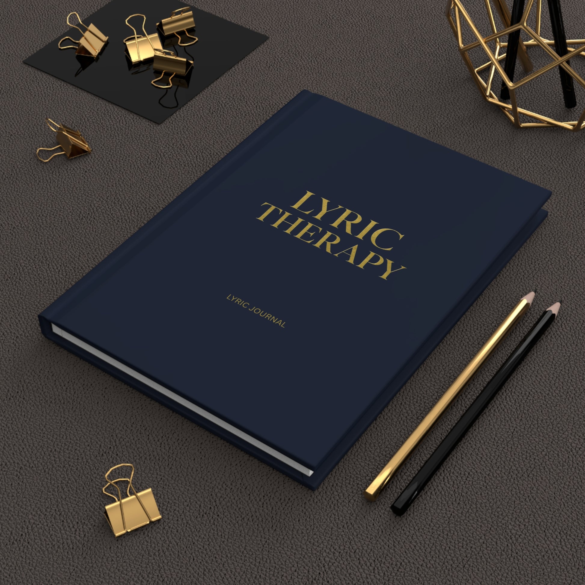 Hardcover Blue Lyric Therapy Journal