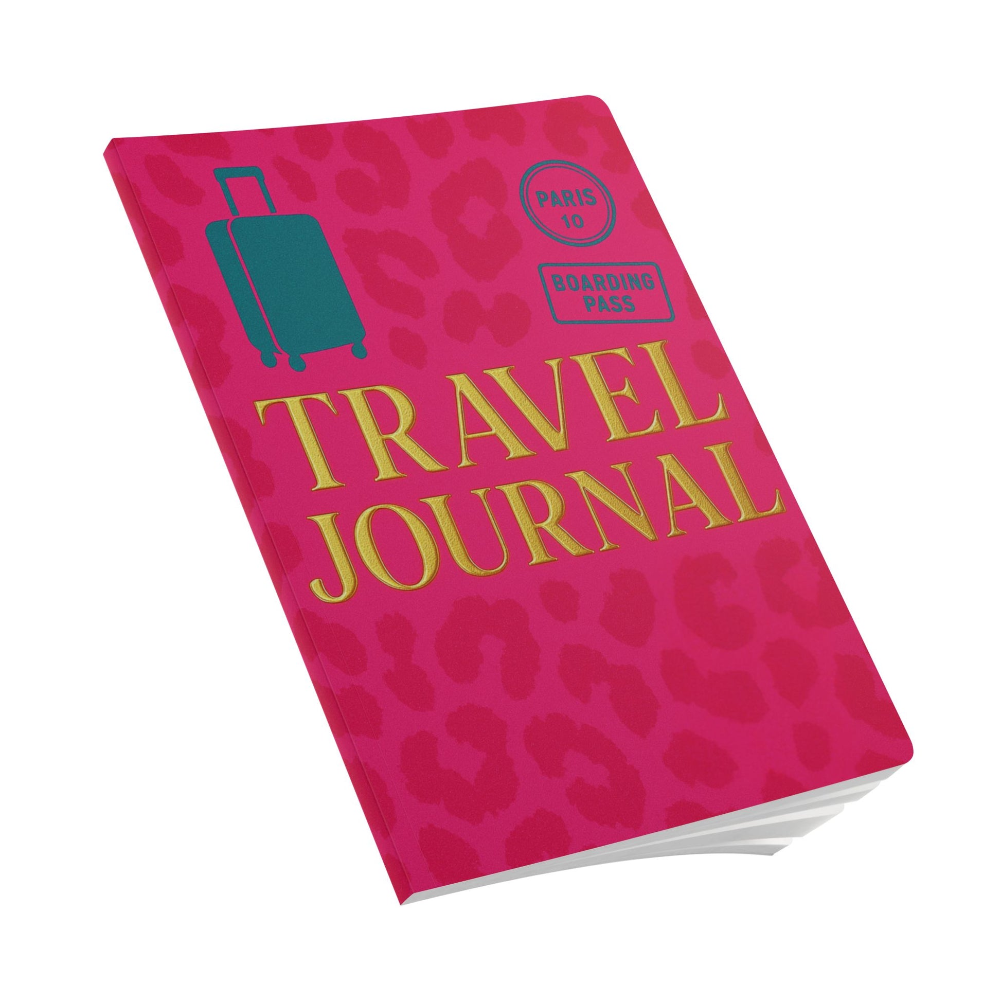 Softcover Journal pink, gold, teal travel journal