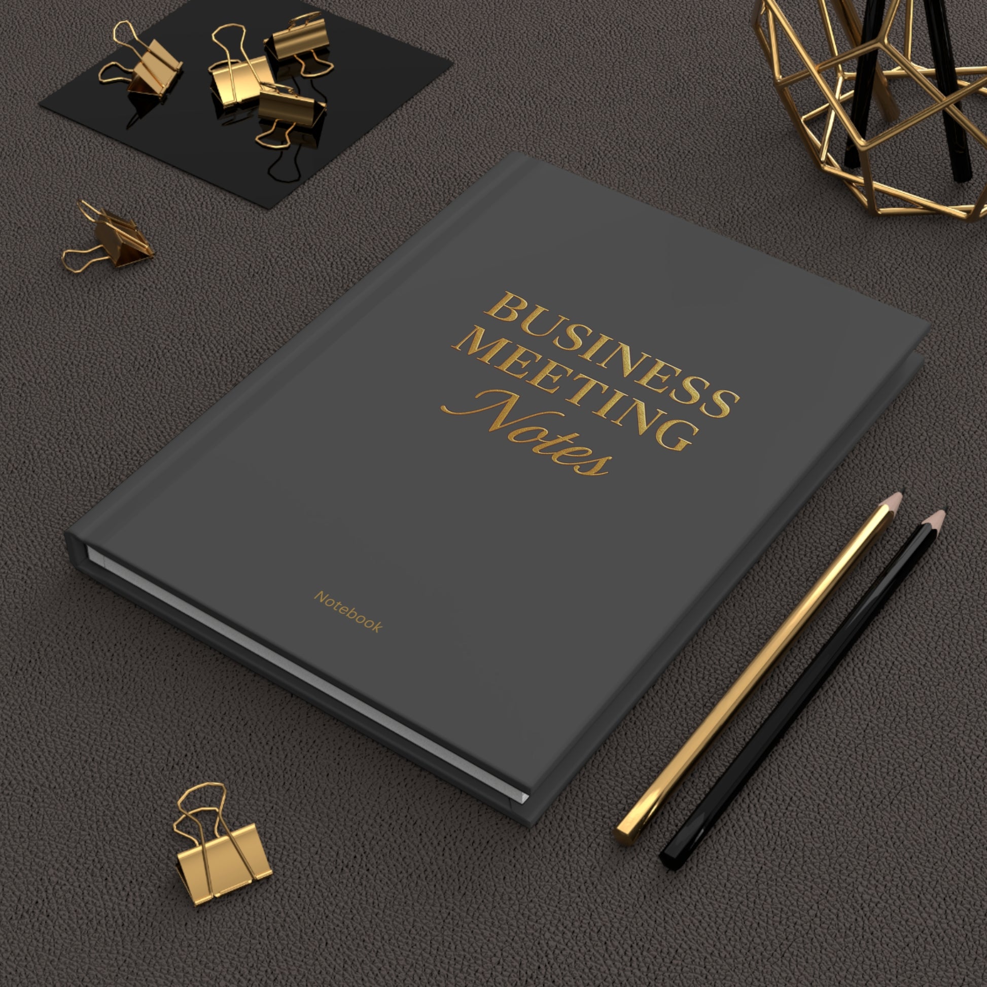Hardcover Journal Matte Business Meeting Notebook Grey